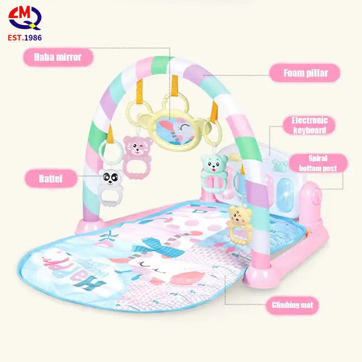 Eco-friendly Safety Baby Educational Educational Toys Baby Fitness Musical Piano Mat Play Gym Mat for Babies