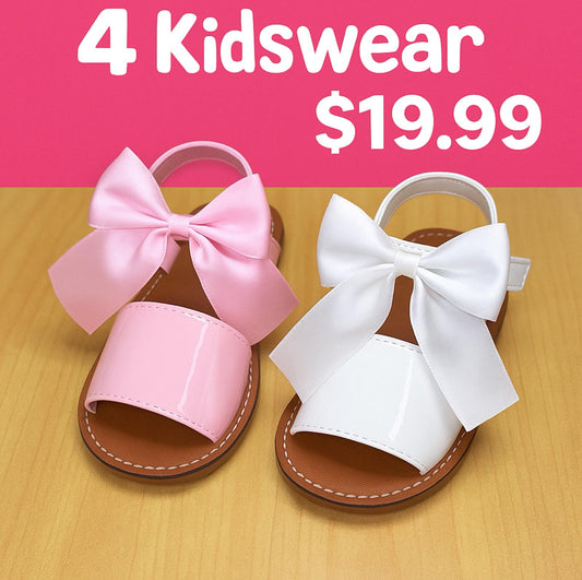 sandals, topped with a soft satin bow.