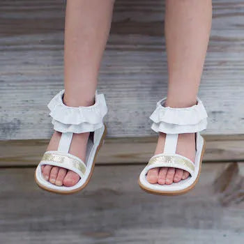 Lucy Ruffle Sandal | Toddler Squeaky Shoes