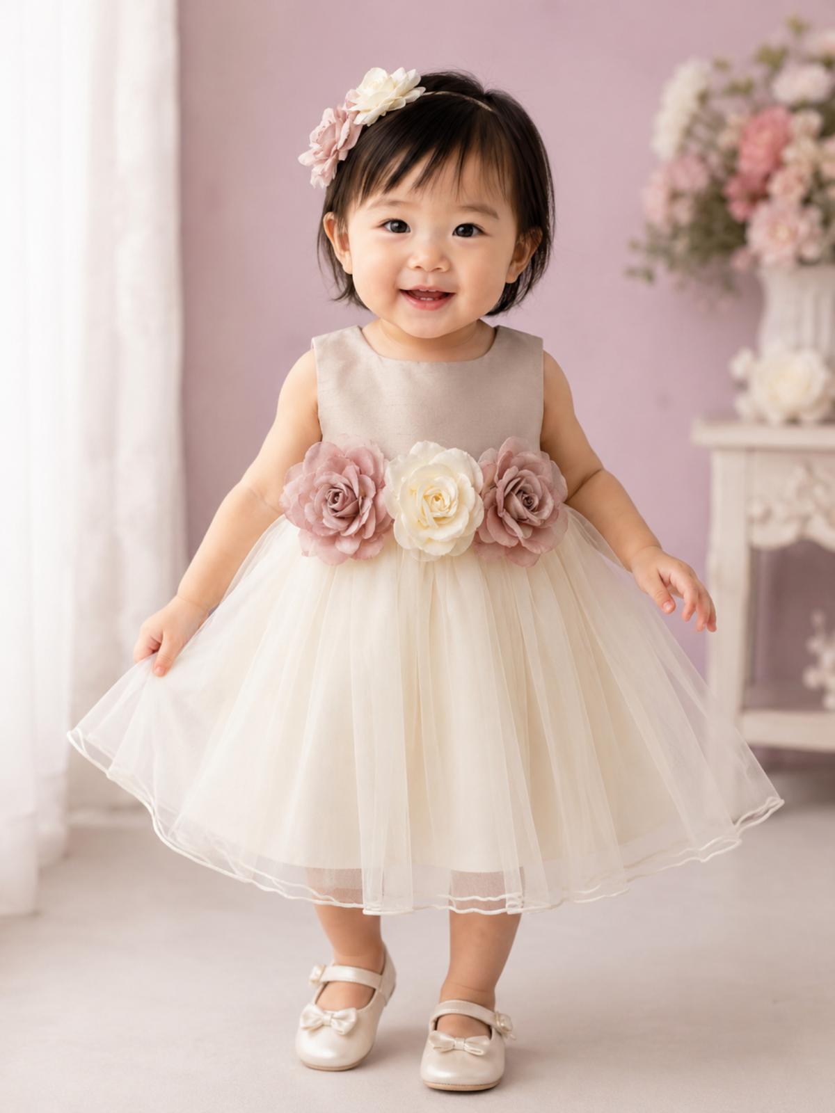Ivory & Blush Rose Special Occasion Dress