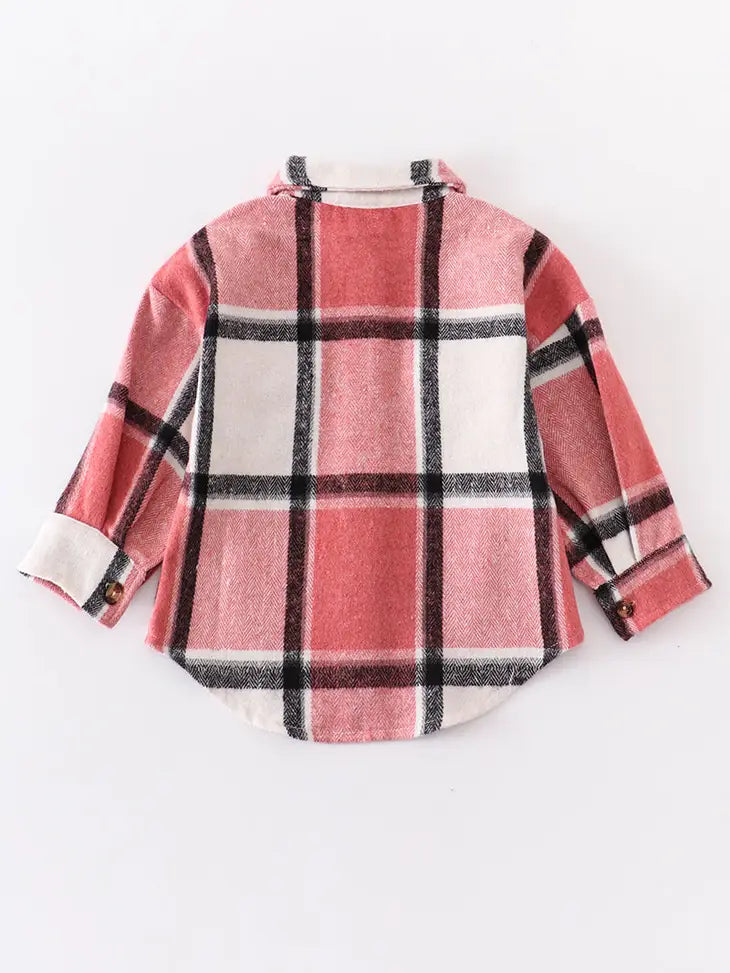 Pink plaid button down shirt mommy & me