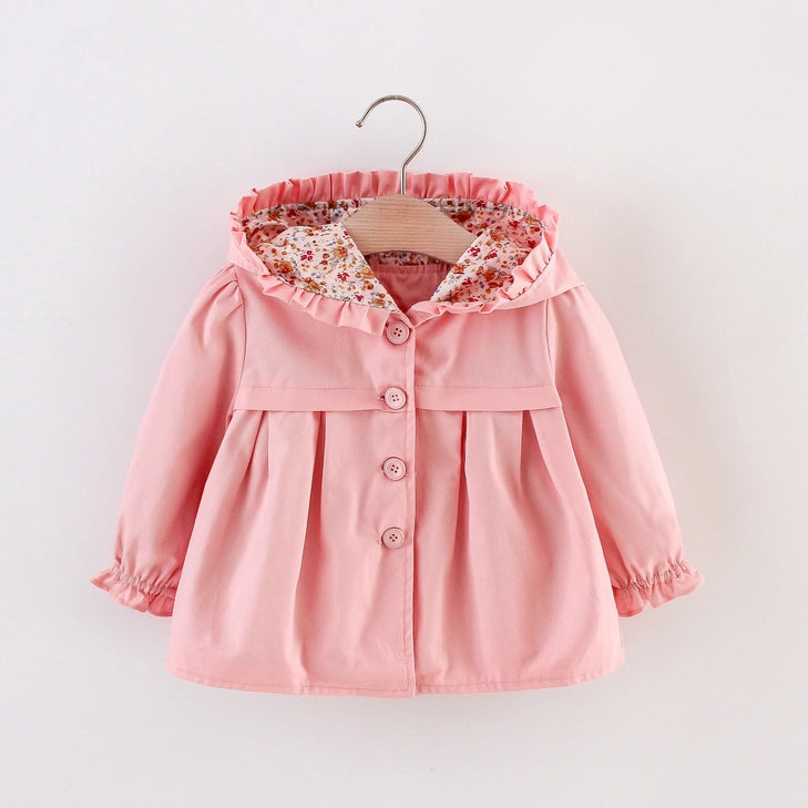 1pc Baby Girl Floral Cotton Tops Coat Jacket