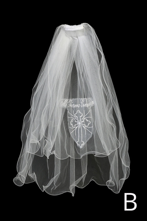 White Flower Rhinestone Crown Veil
