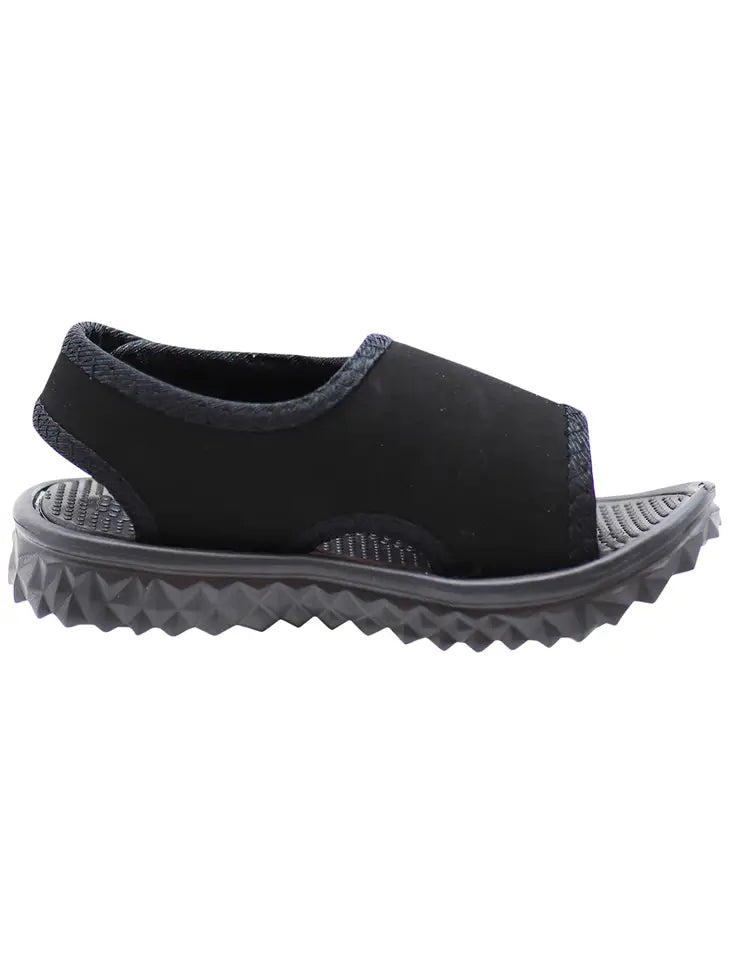 Norty - Toddler Youth Boys and Girls Adjustable Strap Sport Sandal 41832 - Black/Fuchsia