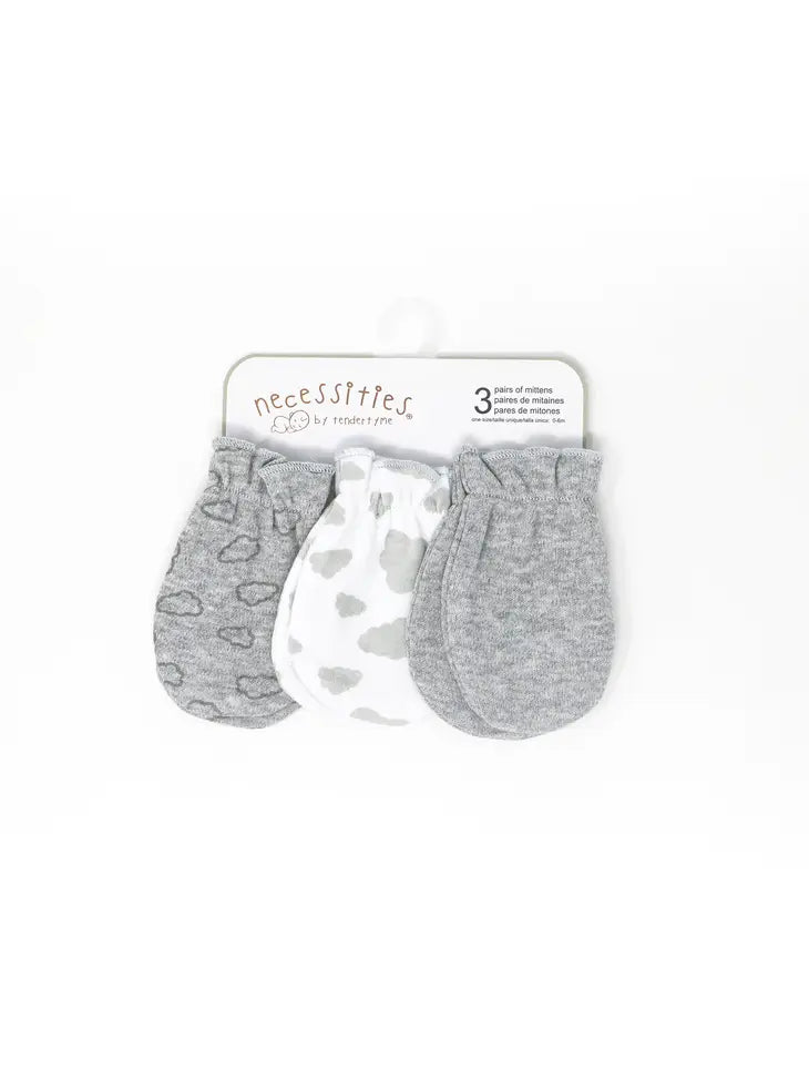 3 Pack Heather Grey Mitt