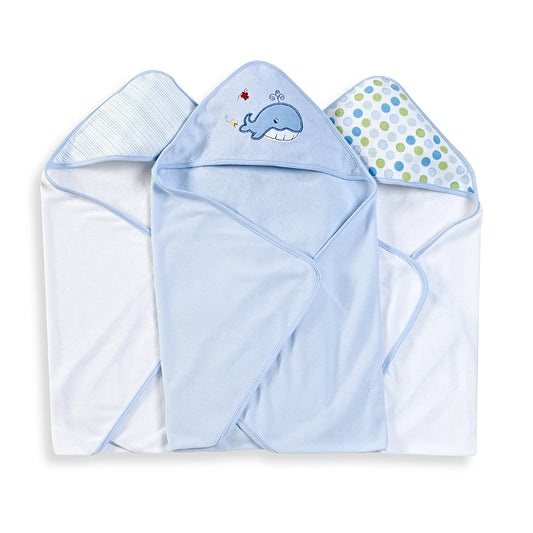 3Hooded  Towel set  Blue