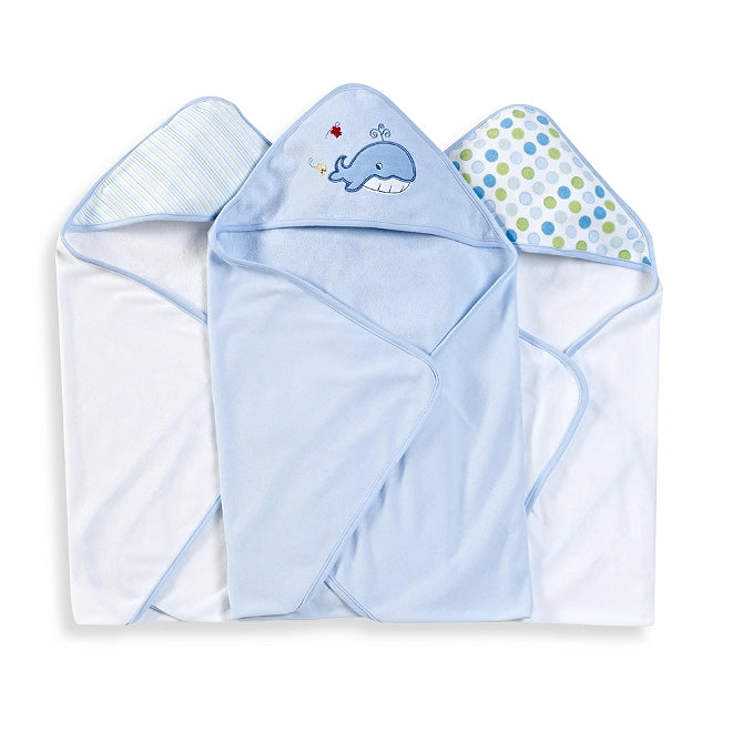 3 Hooded Towel Set - Blue Whale