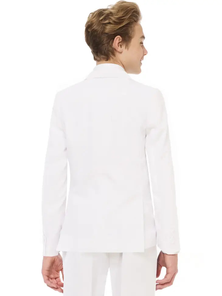 Teen Boys' Suit White Incl Jacket, Pants and Tie