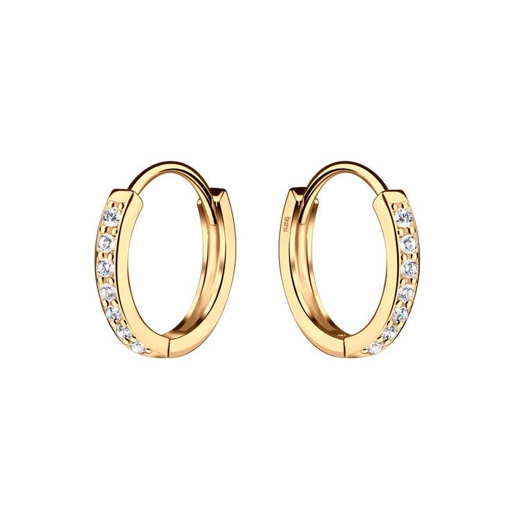 14K Gold-Plated Huggie Cz Hoop Earrings For Kids and Girls