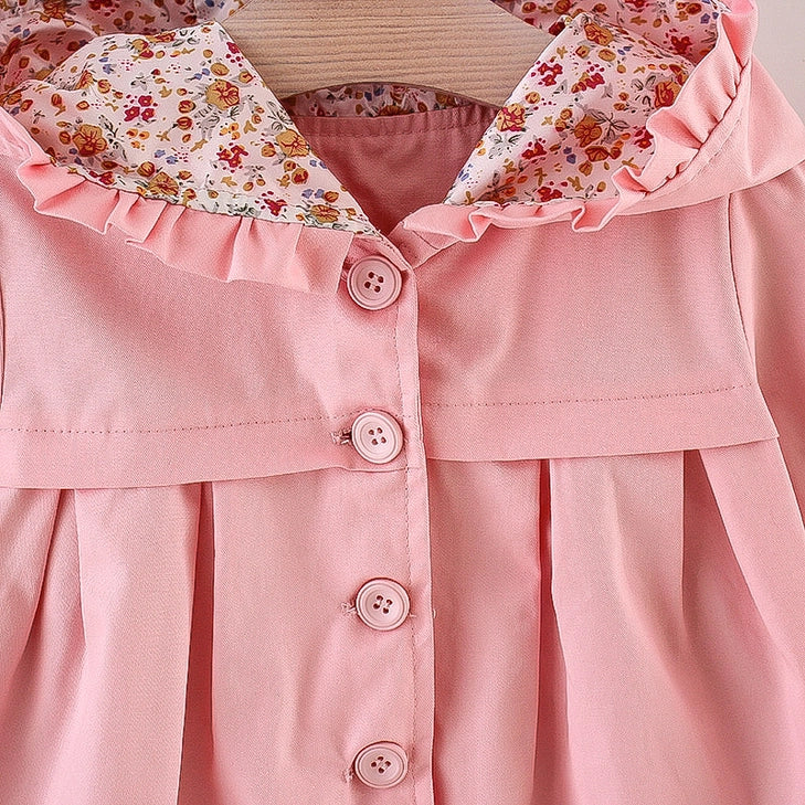 1pc Baby Girl Floral Cotton Tops Coat Jacket