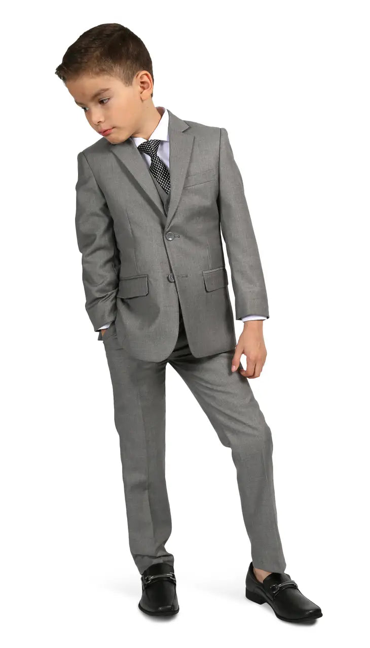 Ferrecci Boys Jax Jr 5pc Suit Set Light Grey