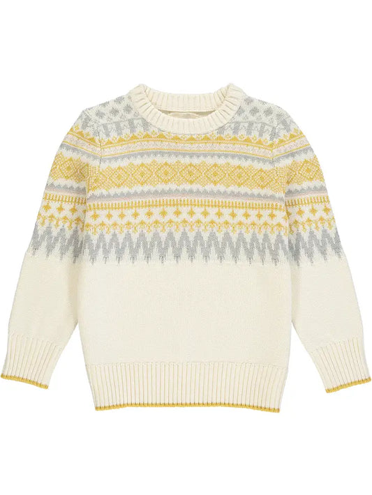 Ginny Sweater in Gold, Grey, and Ivory