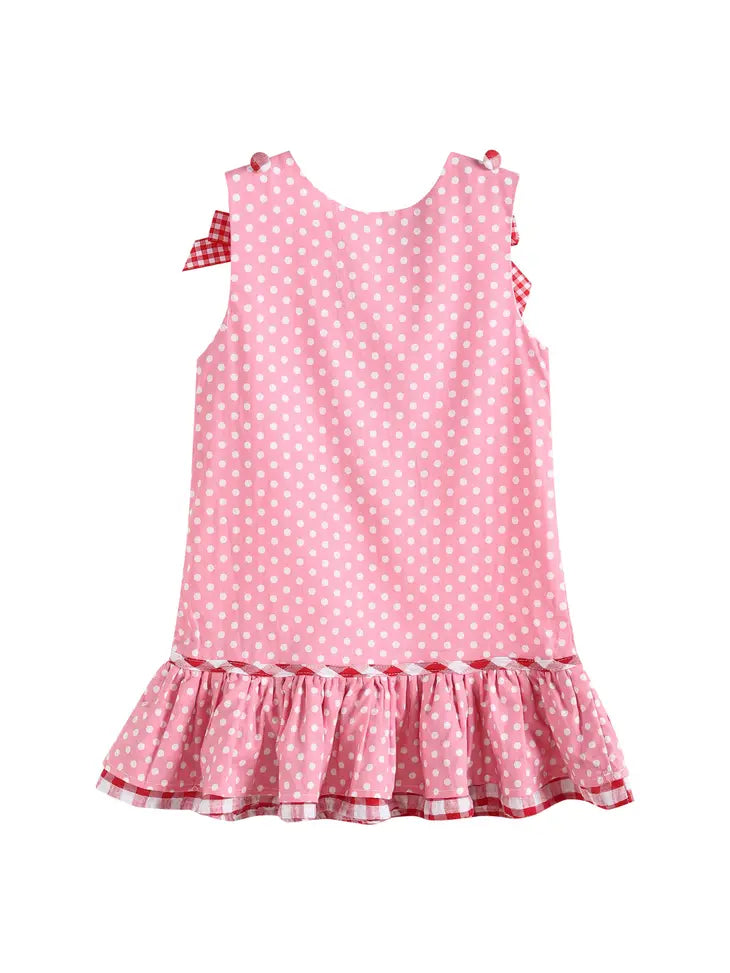 Red and Pink Heart Ruffle Dress