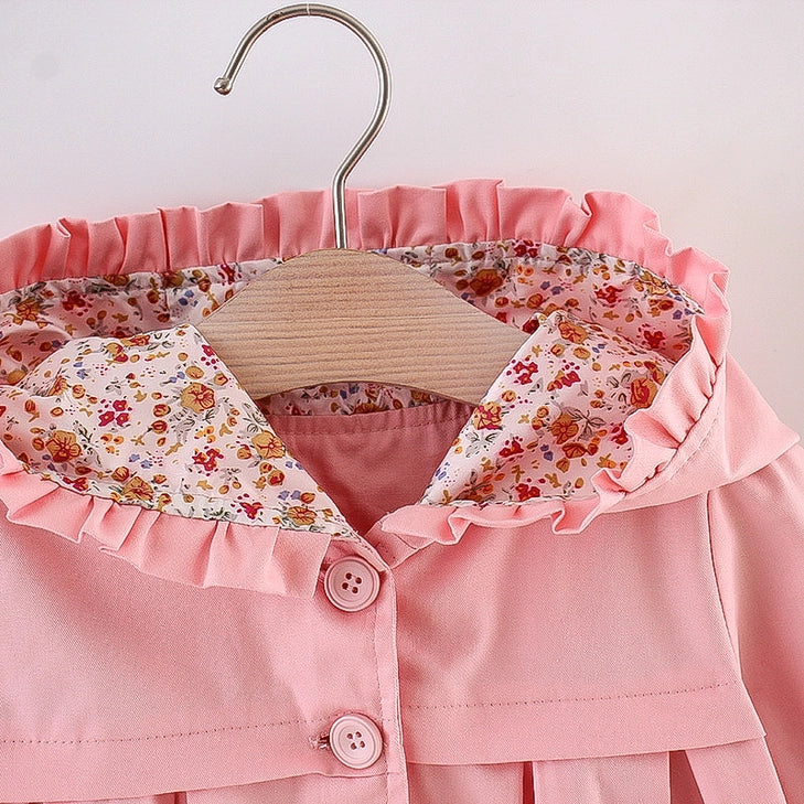 1pc Baby Girl Floral Cotton Tops Coat Jacket