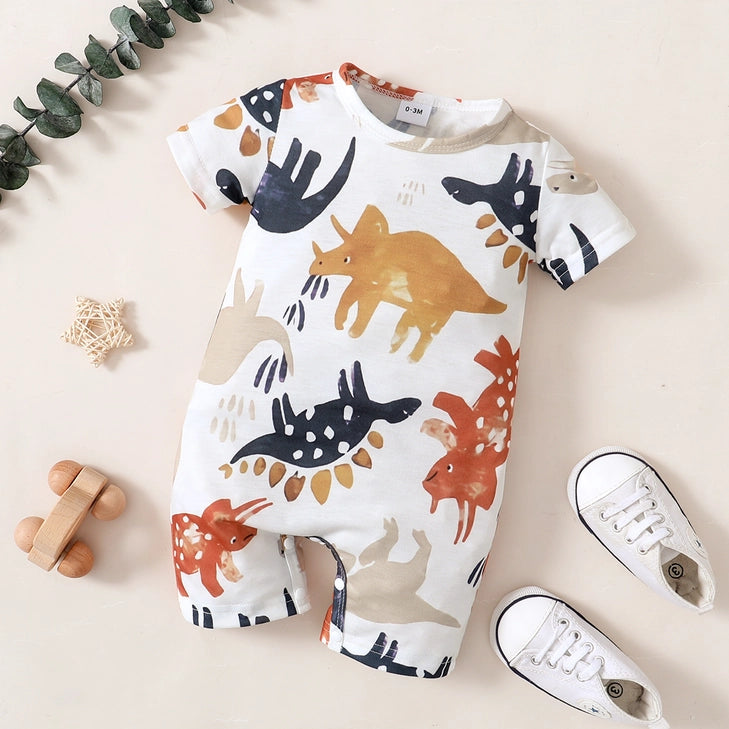 Baby Boy Cartoon Dinosaur Print Long-Sleeve Sweatshirt