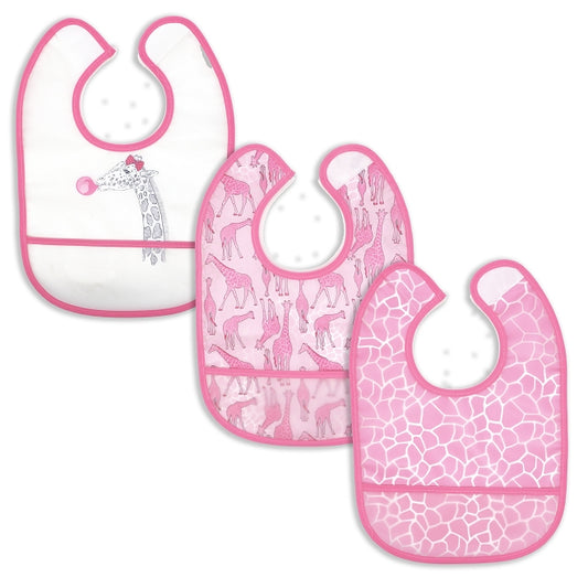 3 Pack Peva Bib: Giraffe