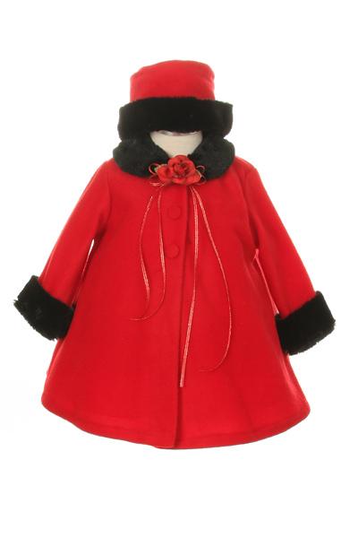 *Sale* Fleece Cape-Style Baby Coat with Matching Hat