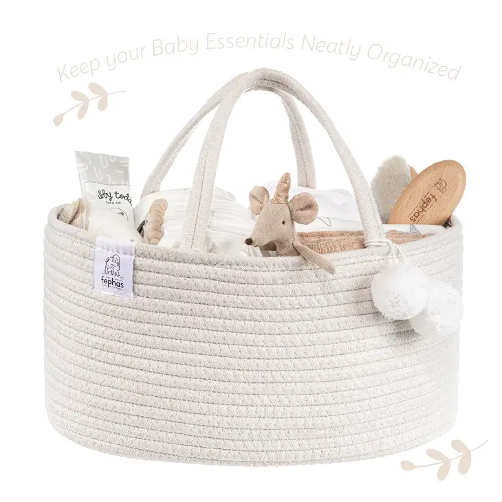 Rope Diaper Caddy- Off-White