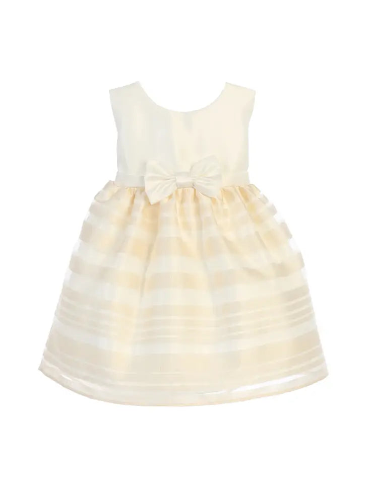 Satin with Bold Striped Organza & Bow