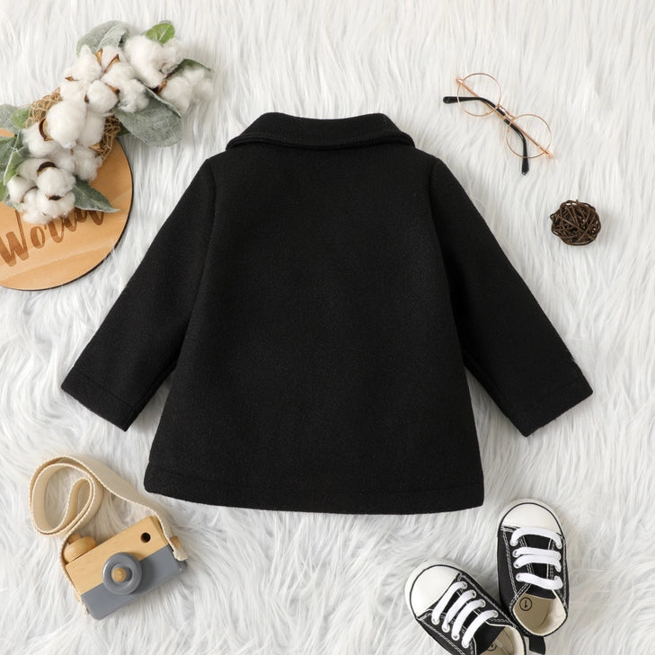 Baby Boy/Girl Lapel Double Breasted Wool Blend Coat