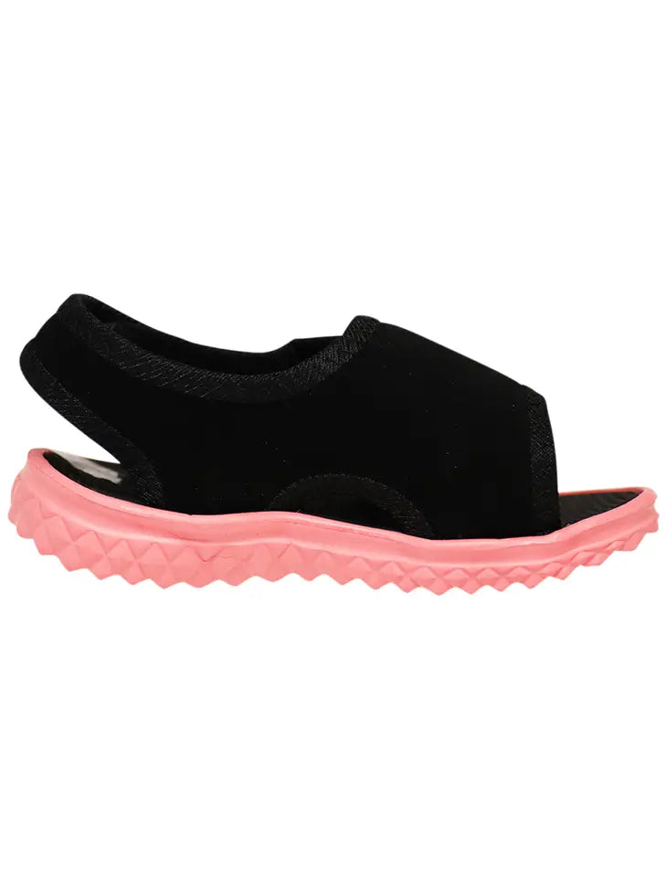 Norty - Toddler Youth Boys and Girls Adjustable Strap Sport Sandal 41832 - Black/Fuchsia