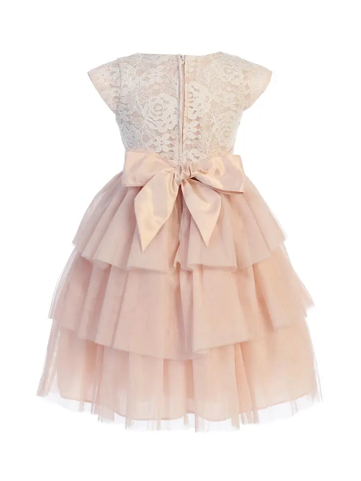 Sweet Lace & Tiered Mesh with Pearl Waist