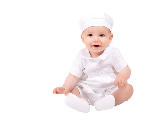 Boys christening rumper