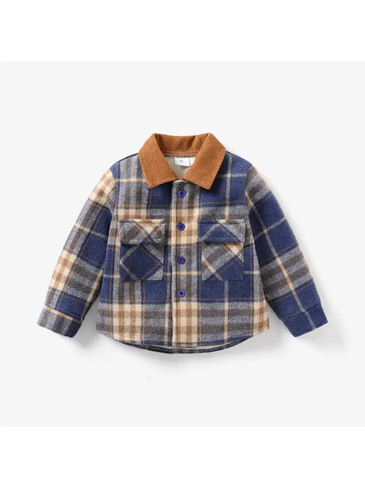 Toddler Boy Classic Patch Pocket Grid/Houndstooth Jacket