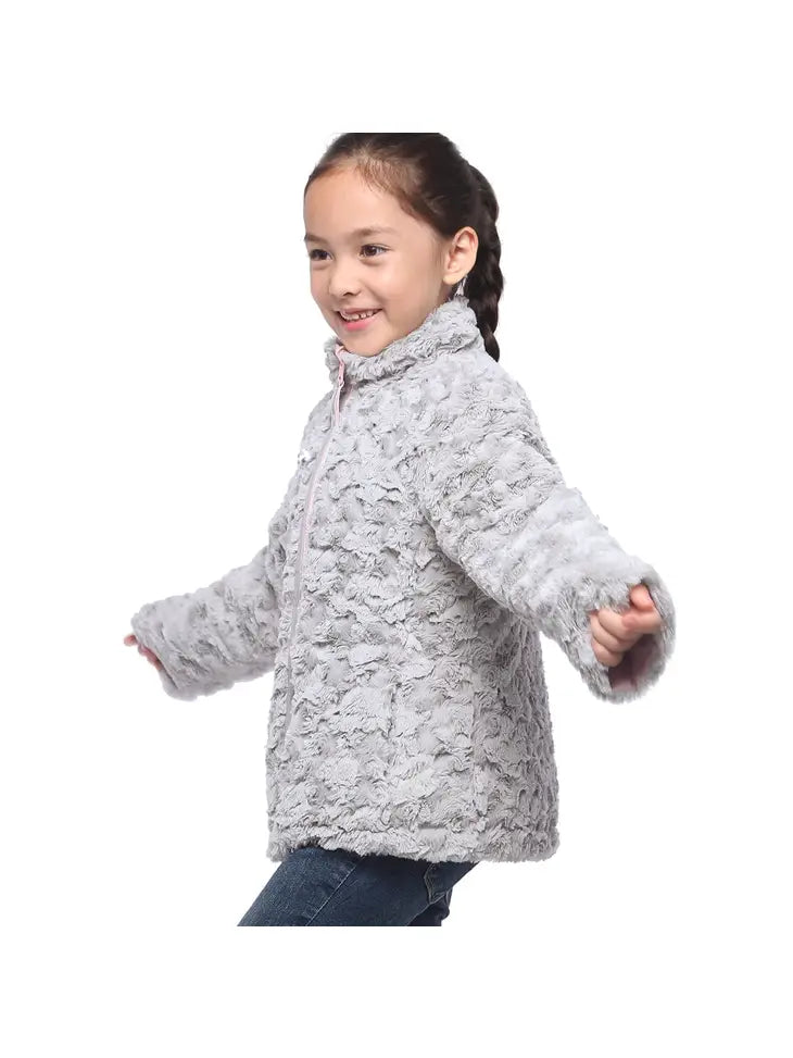 Girls' Reversible Sherpa Fleece Puffer Jacket