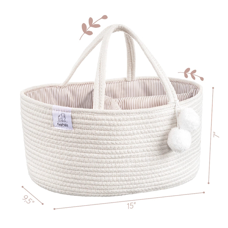 Rope Diaper Caddy- Off-White