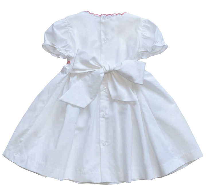White Hand Smocked Girls Liberty Dress