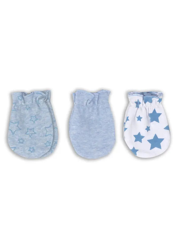 3 Pack Heather Blue Mitt