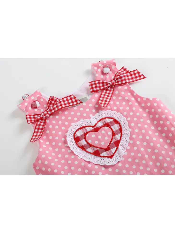 Red and Pink Heart Ruffle Dress