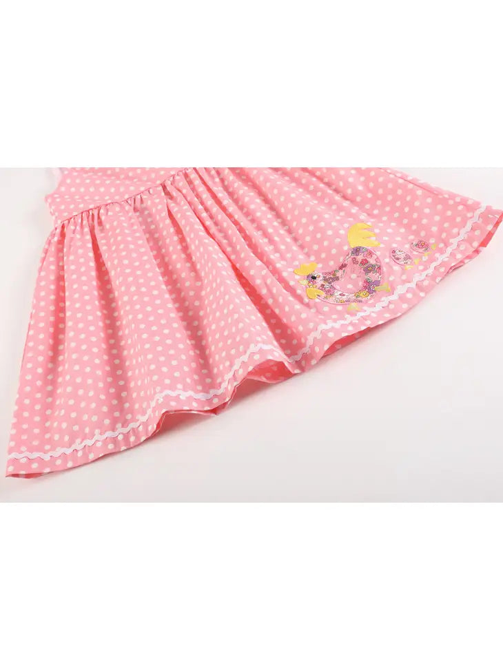 Pink Dot Floral Rooster Baby Dress