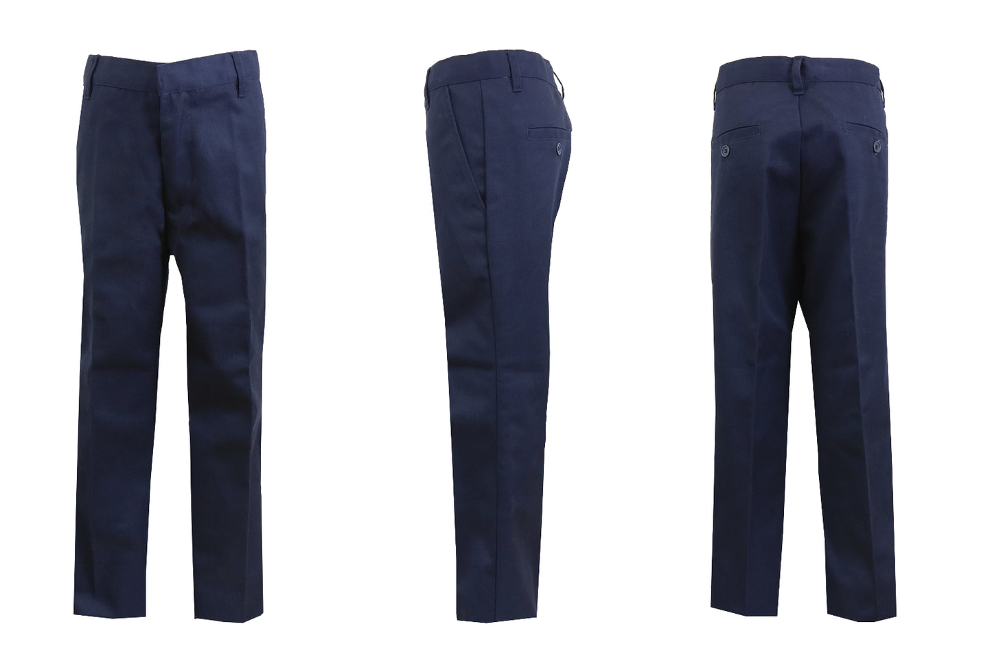 Boys' Double Knee Flat Front School Uniform Pants - Khaki, Navy