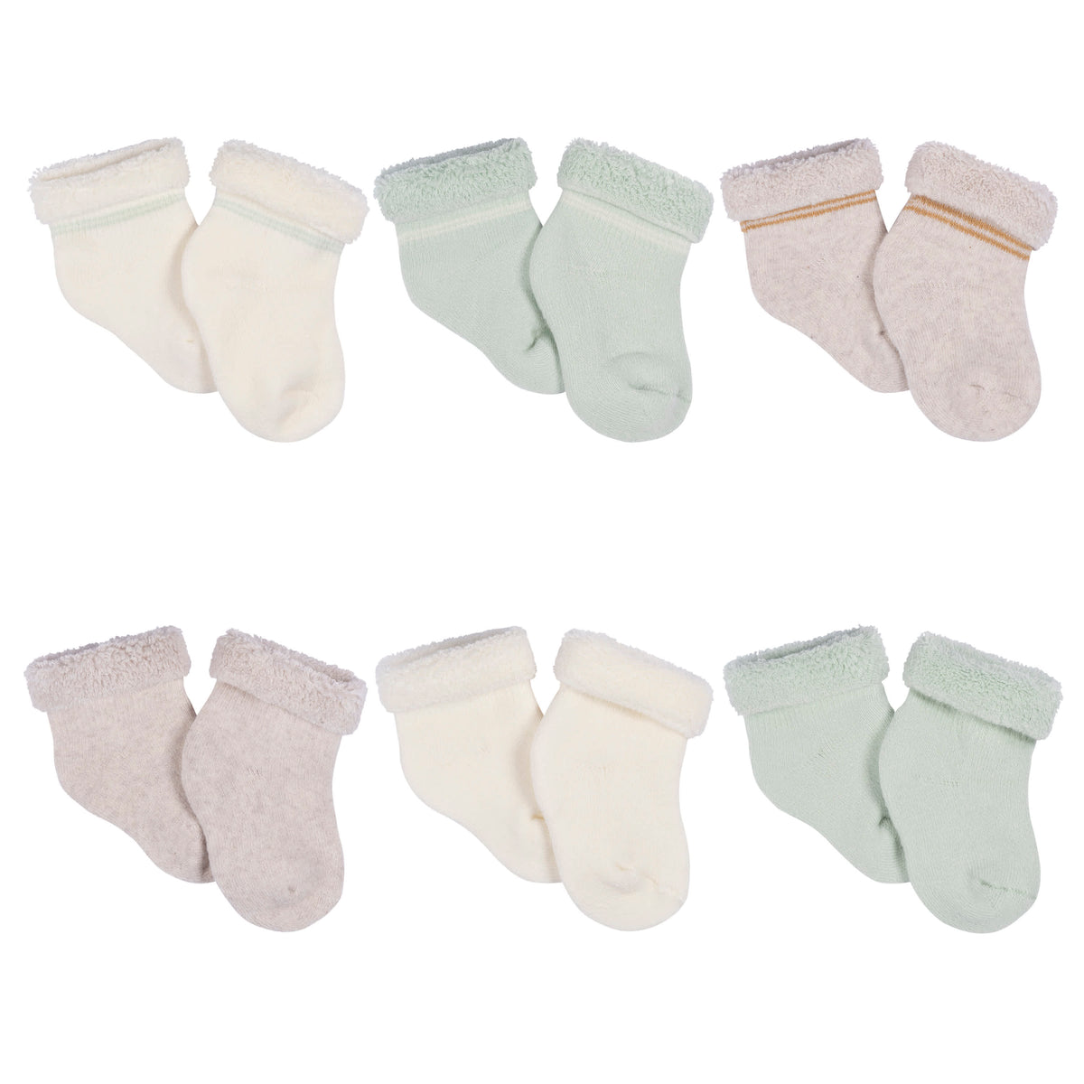 6-Pack Baby Neutral Avo-Cuddle Bootie Socks Gerber®