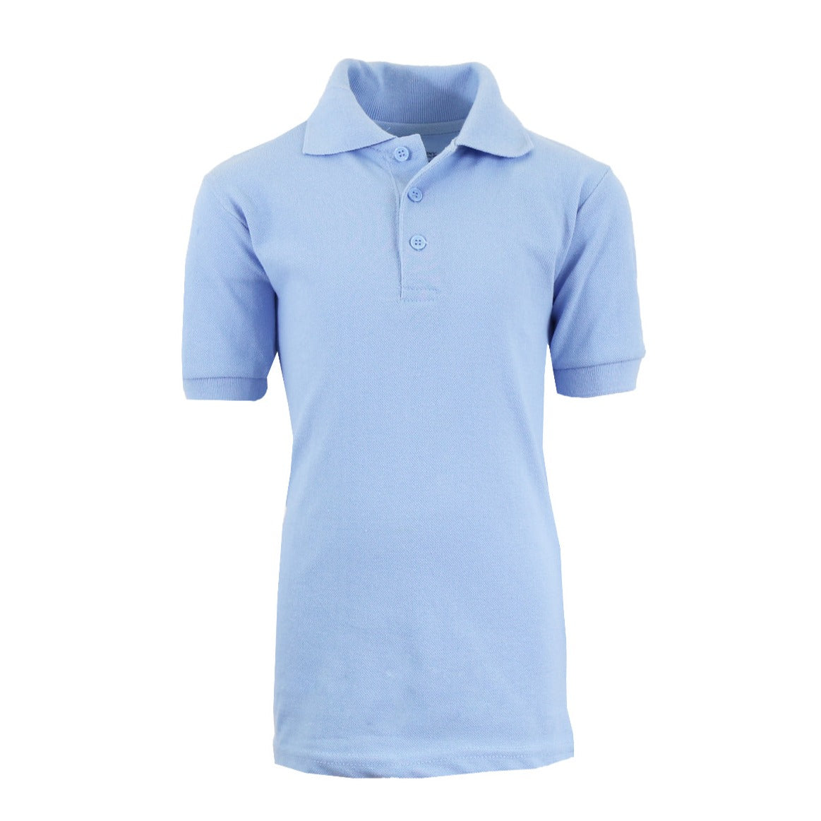 Boys' School Uniform Polo Shirt - Light Blue, Navy