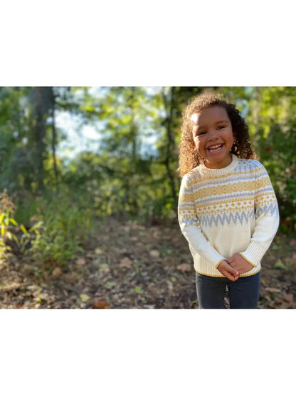 Ginny Sweater in Gold, Grey, and Ivory