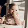 Flower Print Silicone Bib with Crumb Catcher