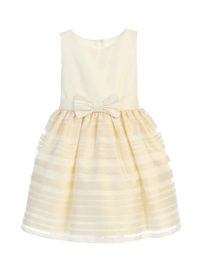 Satin with Bold Striped Organza & Bow