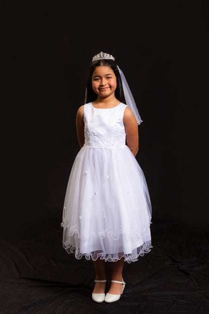 Lace Trim Tulle Dress