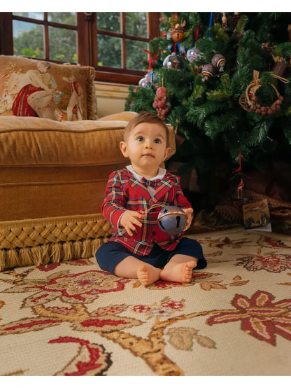 Babygrow Effect Red Checkered Suit with Blue Pants