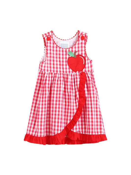 Red Gingham Apple Wrapped Skirt Baby Dress
