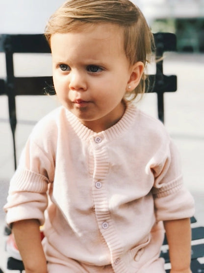 Baby Classic Side Rib Cardigan Sweater Knit (Organic Cotton)