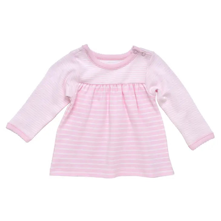 Organic Baby Snap Shoulder Top - Pink Stripe