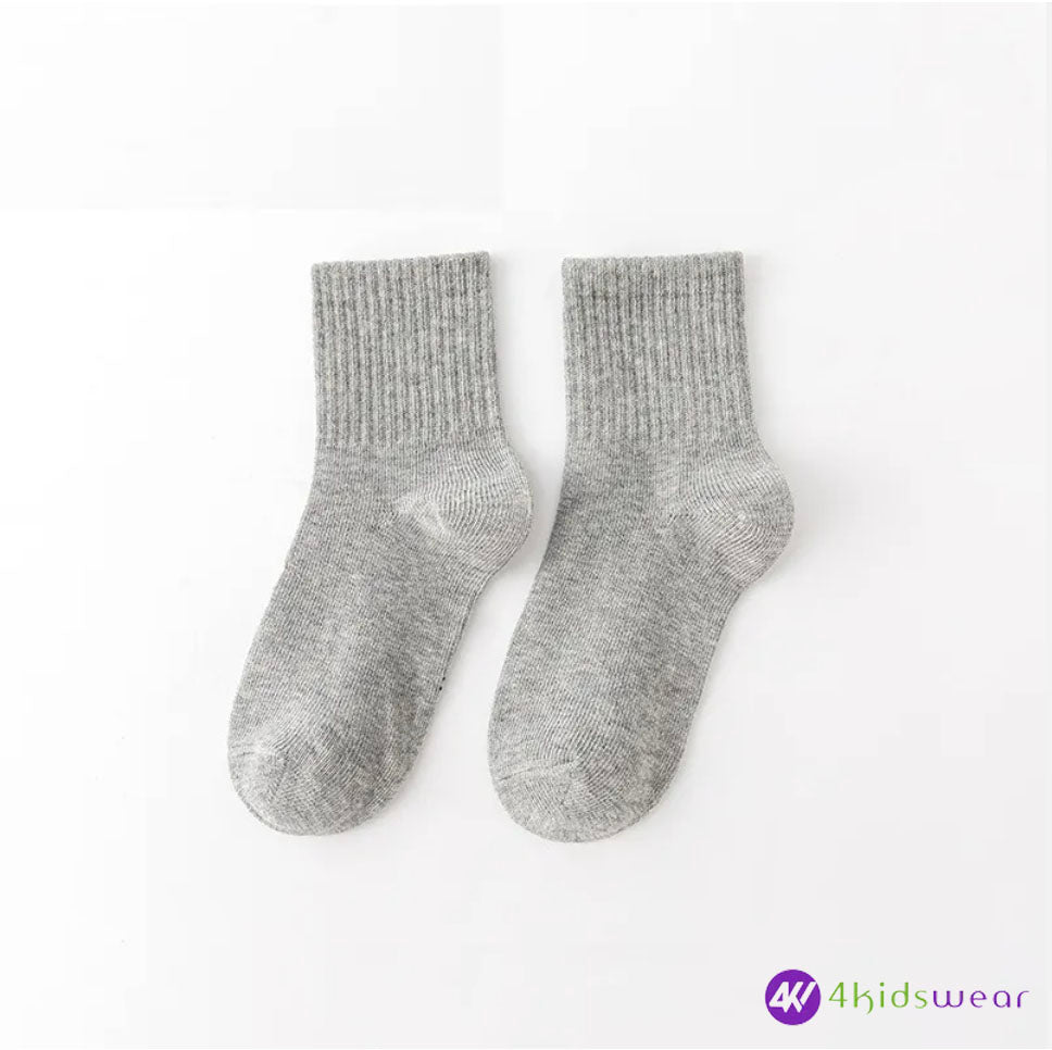 2023 New High Quality Children Pure Cotton Students School Socks Sports White Kids Socks for Boys Girls