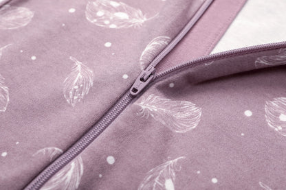 Owlivia Organic Cotton Zip Footless Pajama-Purple Feather