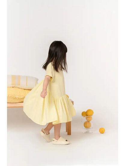 Baby Hi-Low Drop Waist Dress - Mocha