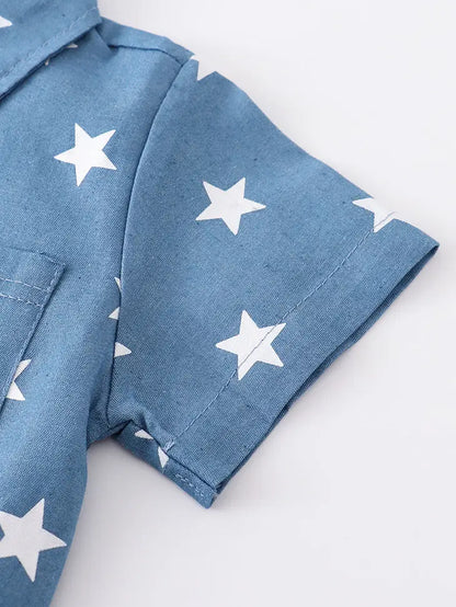Navy Star Pocket Shirt