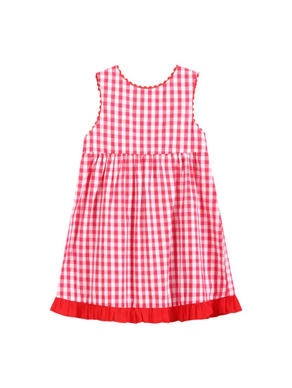 Red Gingham Apple Wrapped Skirt Baby Dress